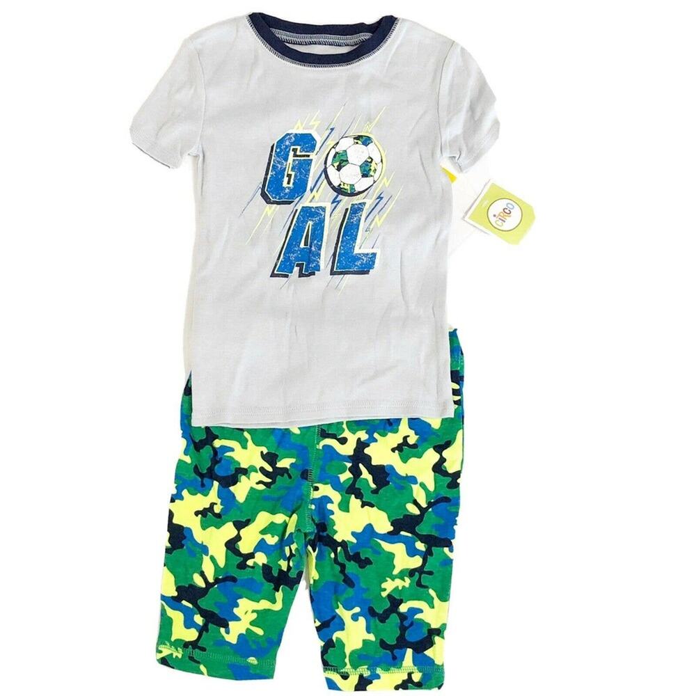 Circo Boys Soccer Ball Camo Pajama Set NEW!! Size 4 Blue Green